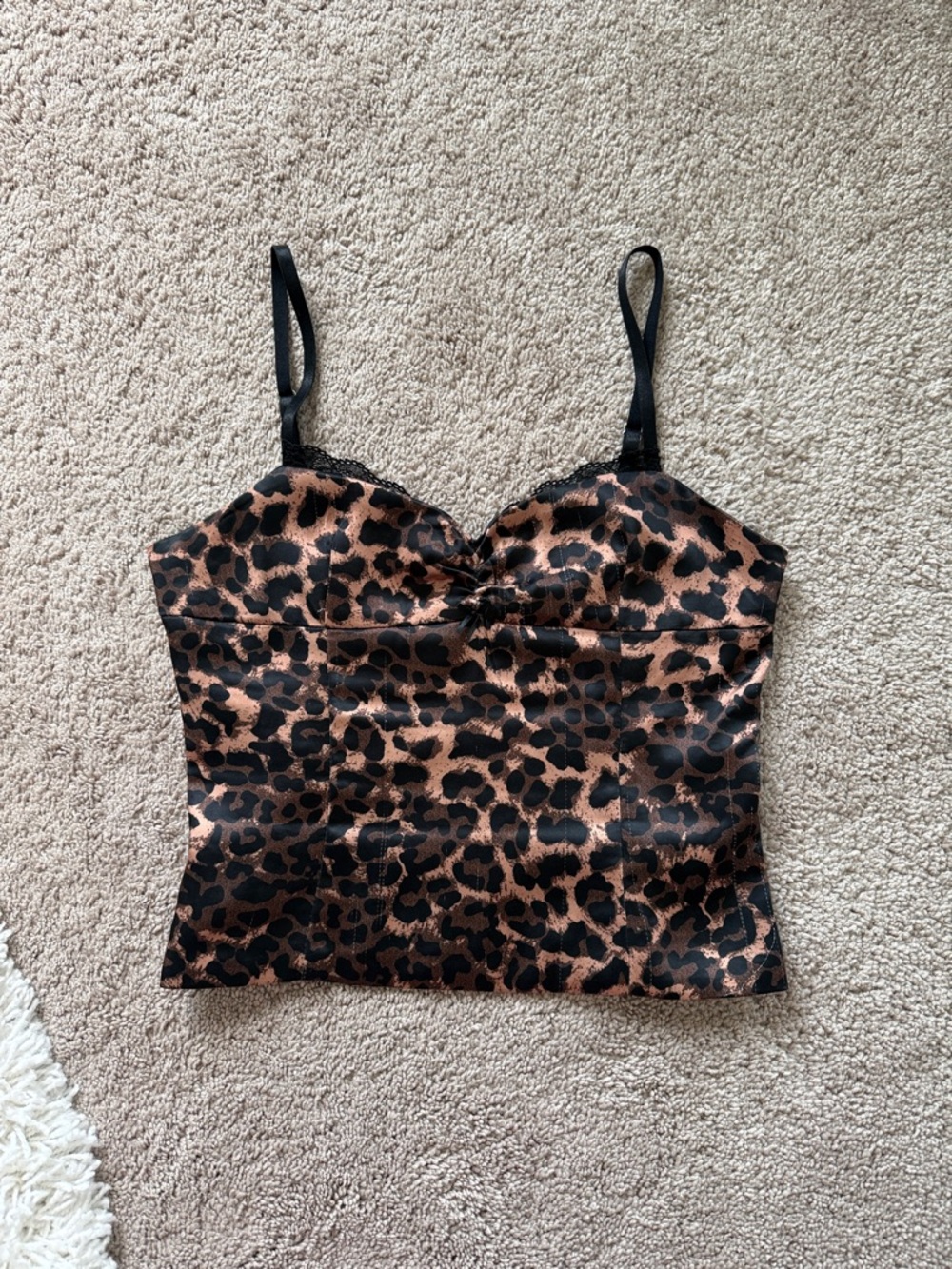 Lioness Leopard Satin Cami in Black and Brown